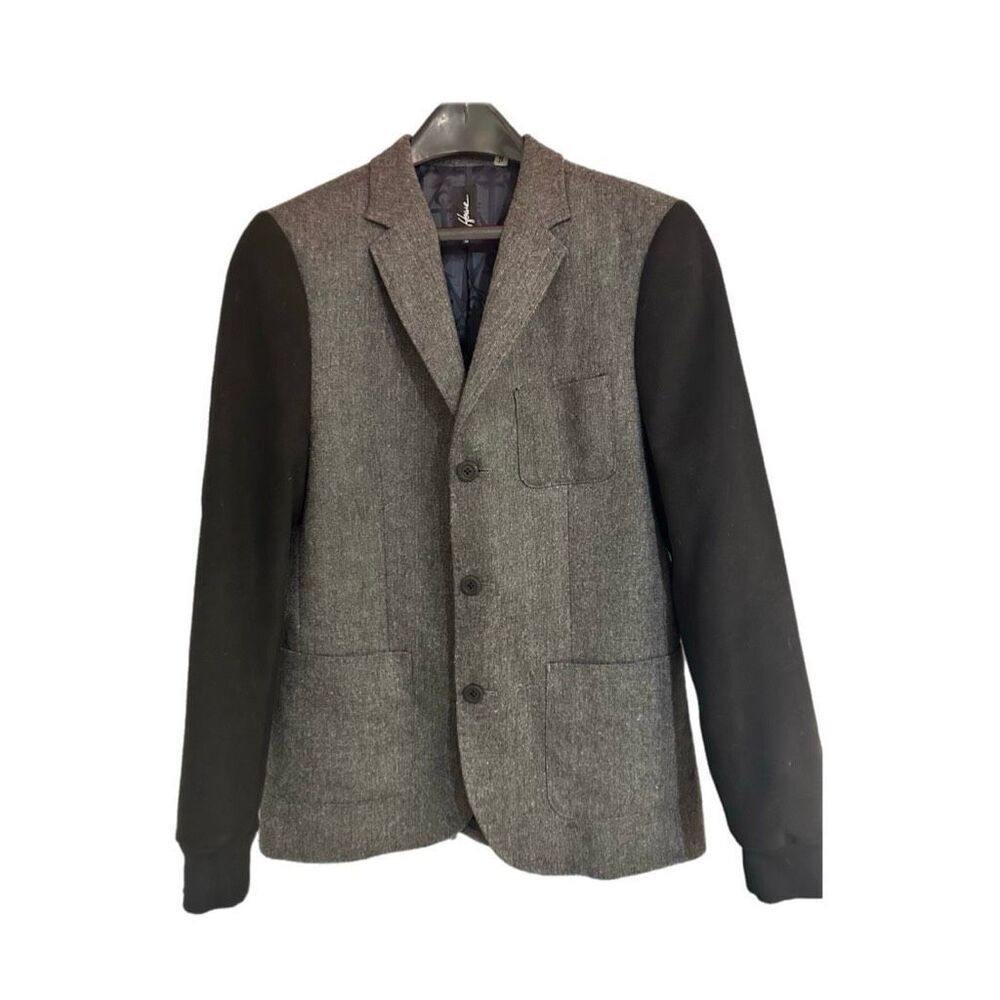 Howe Gray & Black Sleeve‎ Wool Blend Jacket Sz 38 Academic, Preppy